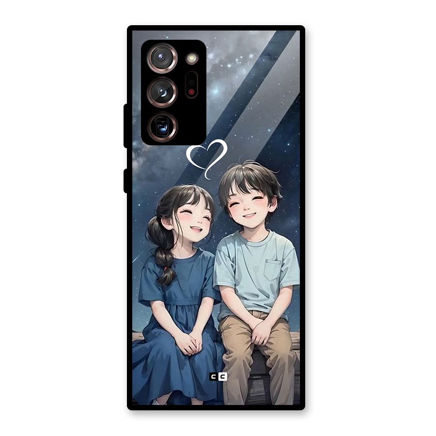 Cute Anime Teens Glass Back Case for Galaxy Note 20 Ultra