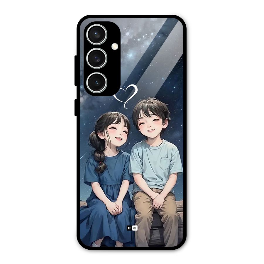 Cute Anime Teens Glass Back Case for Galaxy S23 FE