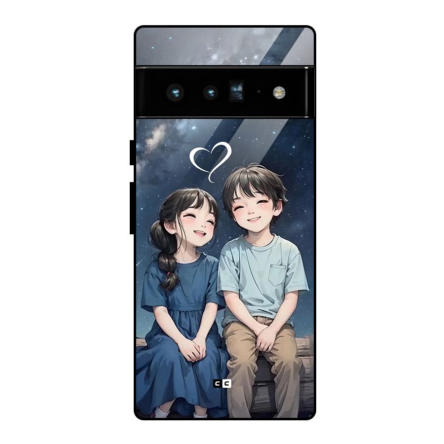 Cute Anime Teens Glass Back Case for Google Pixel 6 Pro