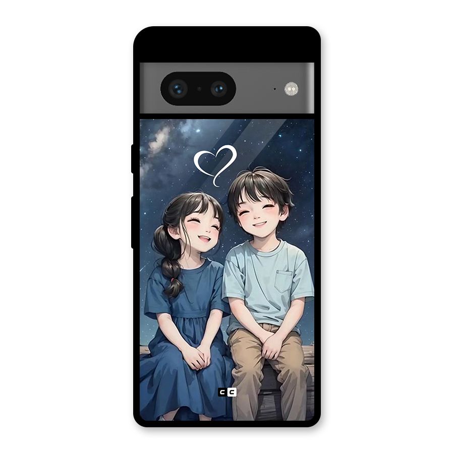 Cute Anime Teens Glass Back Case for Google Pixel 7