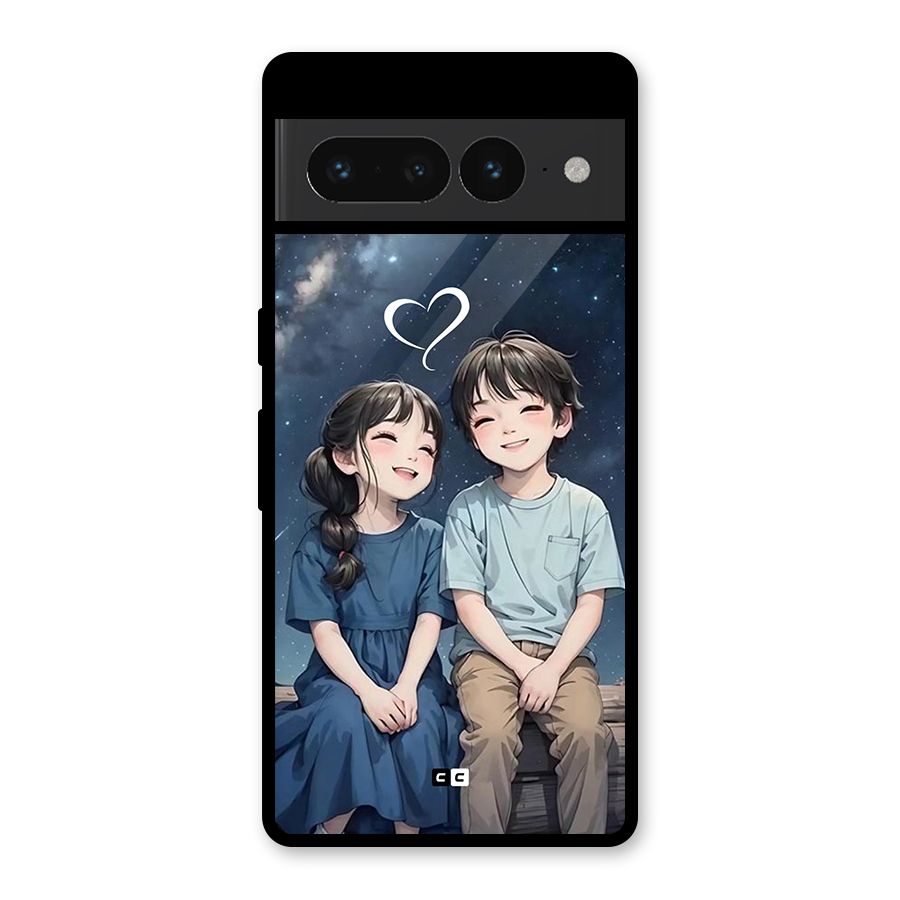 Cute Anime Teens Glass Back Case for Google Pixel 7 Pro
