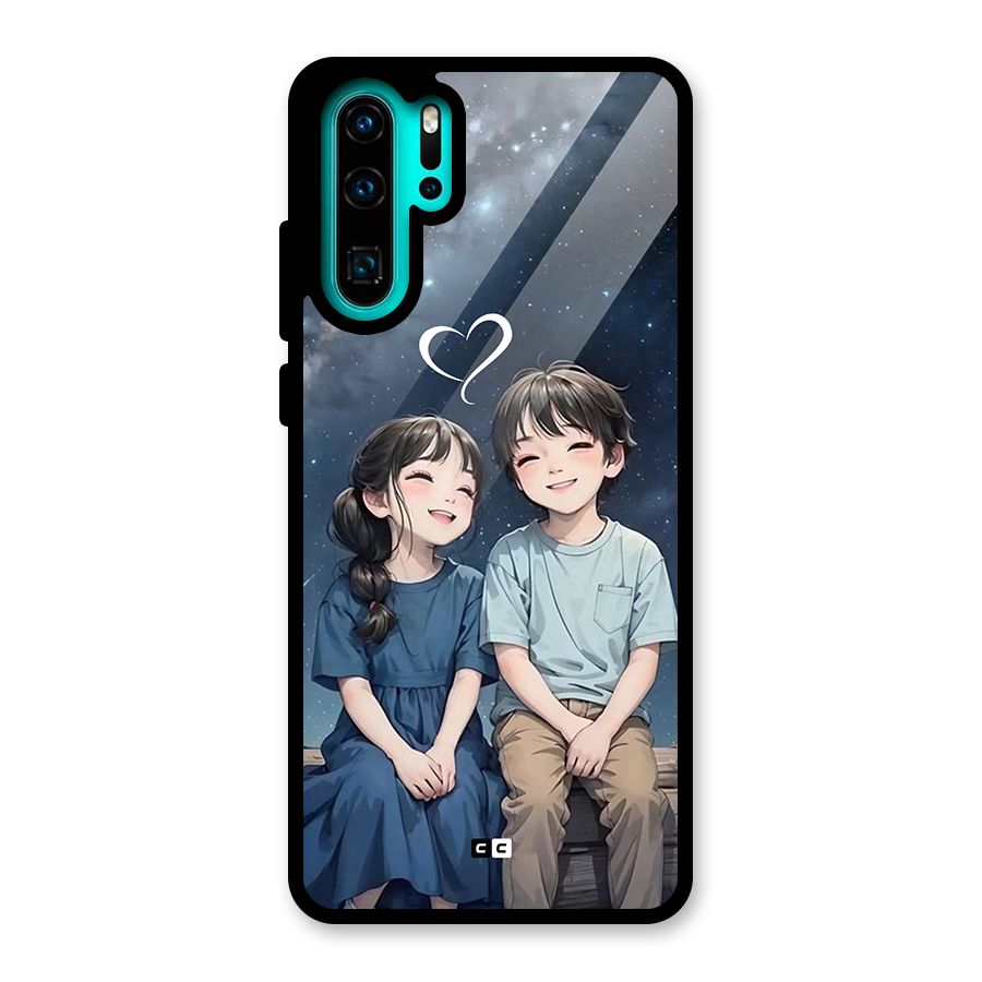 Cute Anime Teens Glass Back Case for Huawei P30 Pro