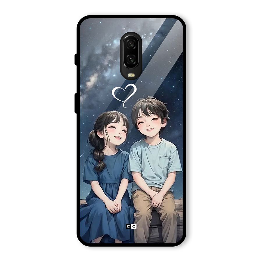 Cute Anime Teens Glass Back Case for OnePlus 6T