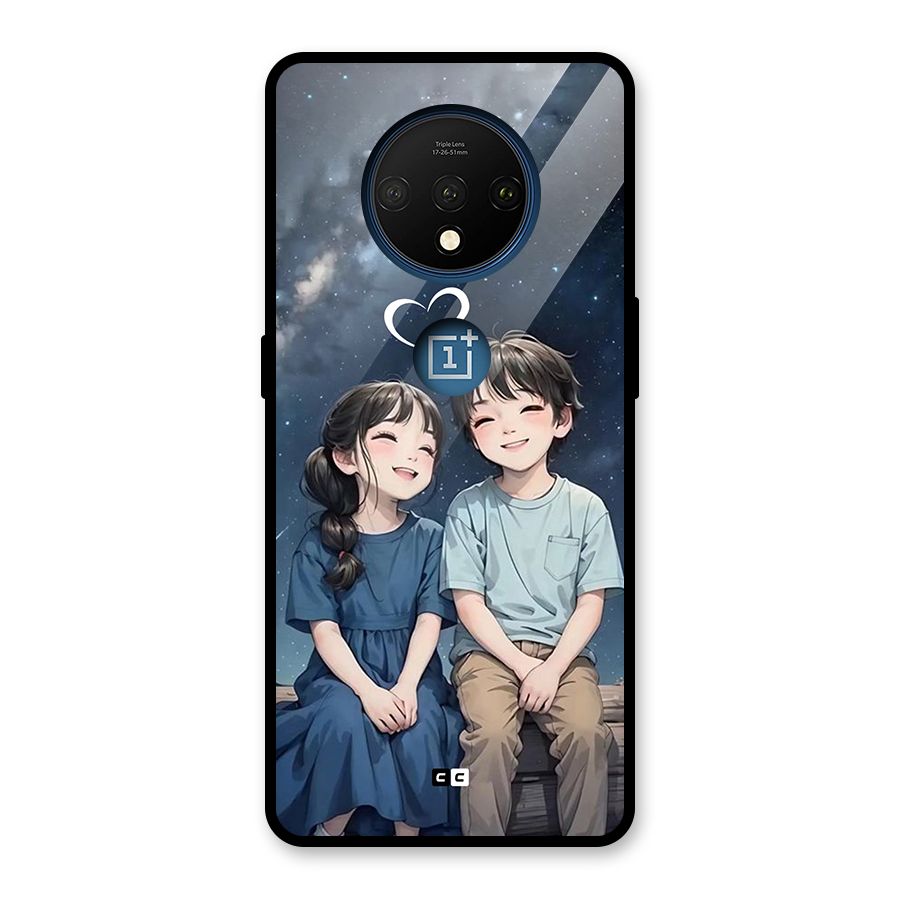 Cute Anime Teens Glass Back Case for OnePlus 7T