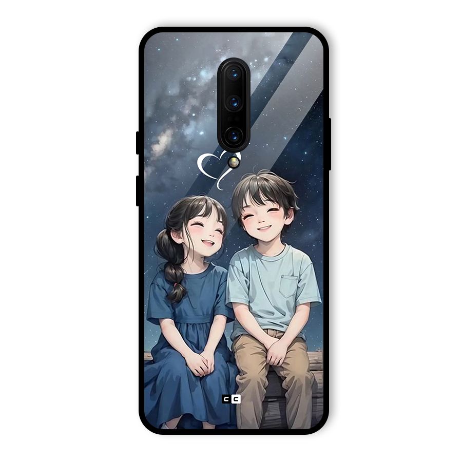 Cute Anime Teens Glass Back Case for OnePlus 7 Pro