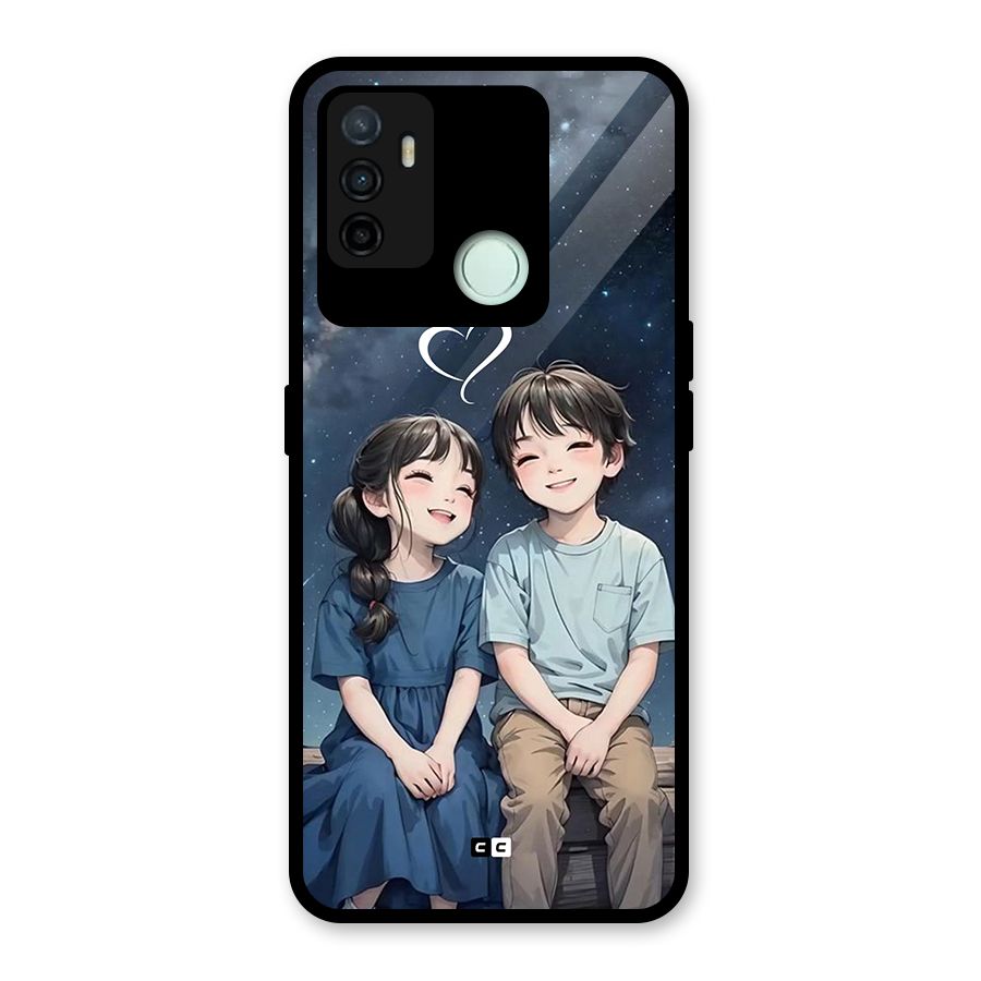 Cute Anime Teens Glass Back Case for Oppo A53