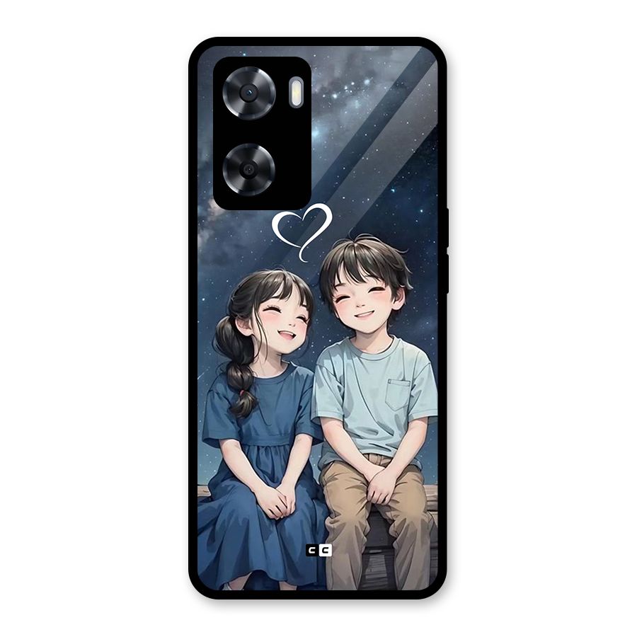 Cute Anime Teens Glass Back Case for Oppo A57 2022