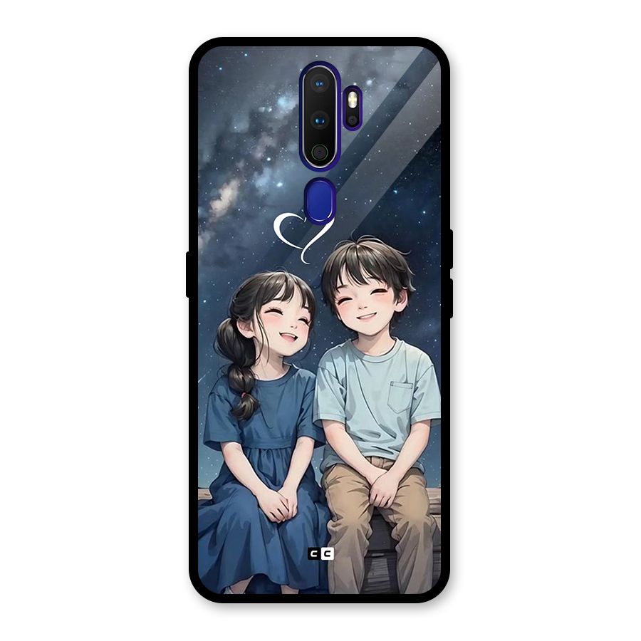 Cute Anime Teens Glass Back Case for Oppo A9 (2020)