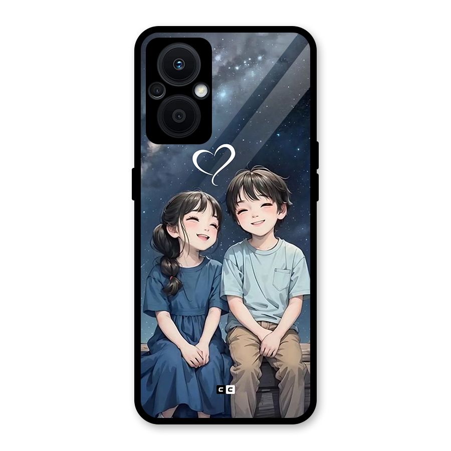 Cute Anime Teens Glass Back Case for Oppo F21s Pro 5G