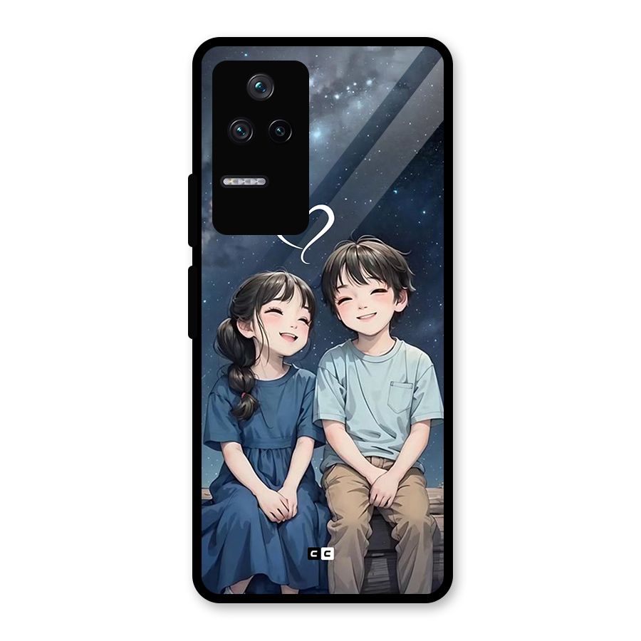 Cute Anime Teens Glass Back Case for Poco F4 5G