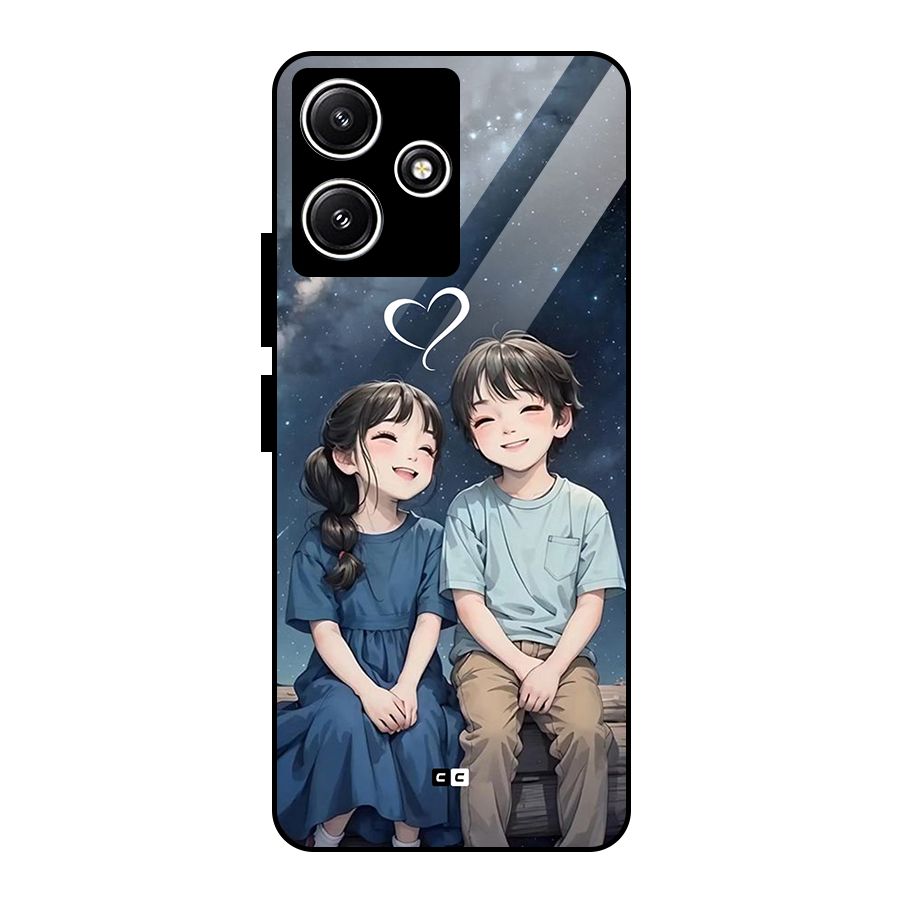 Cute Anime Teens Glass Back Case for Poco M6 Pro