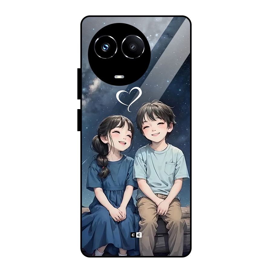 Cute Anime Teens Glass Back Case for Realme 11X