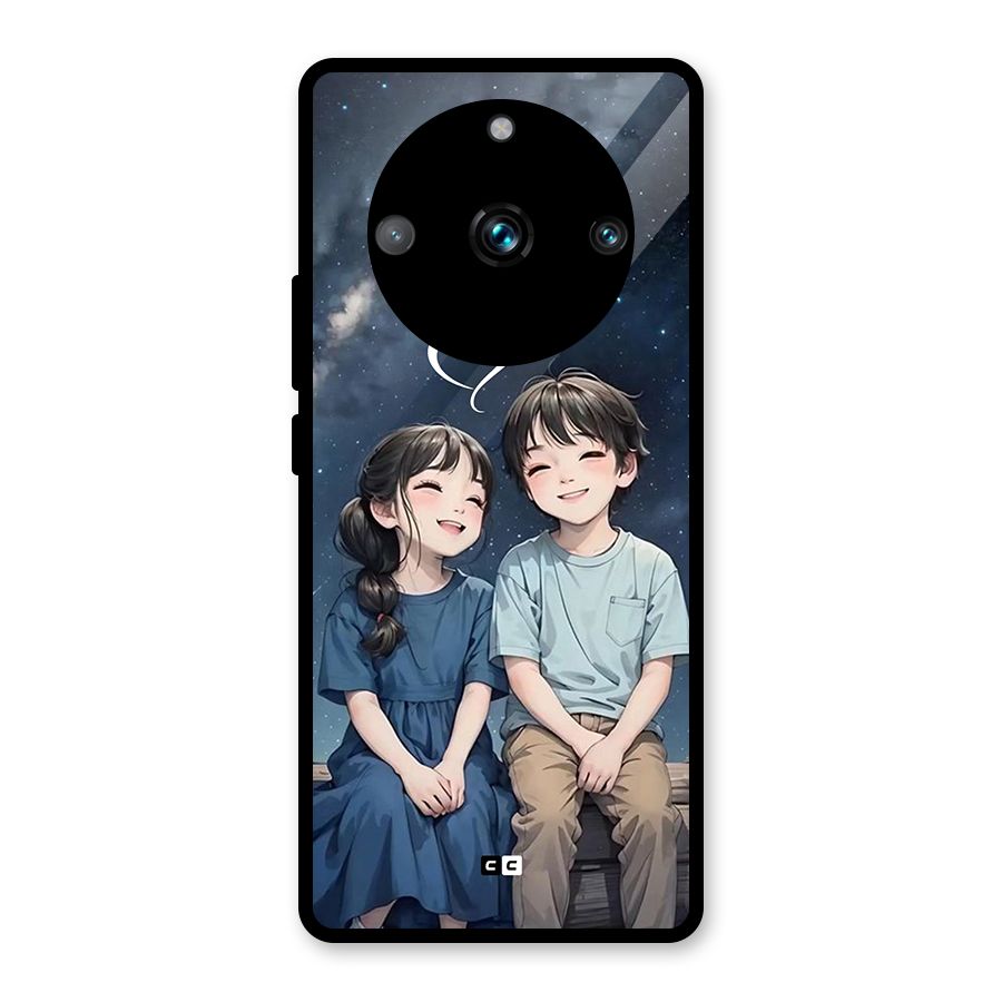 Cute Anime Teens Glass Back Case for Realme 11 Pro Plus