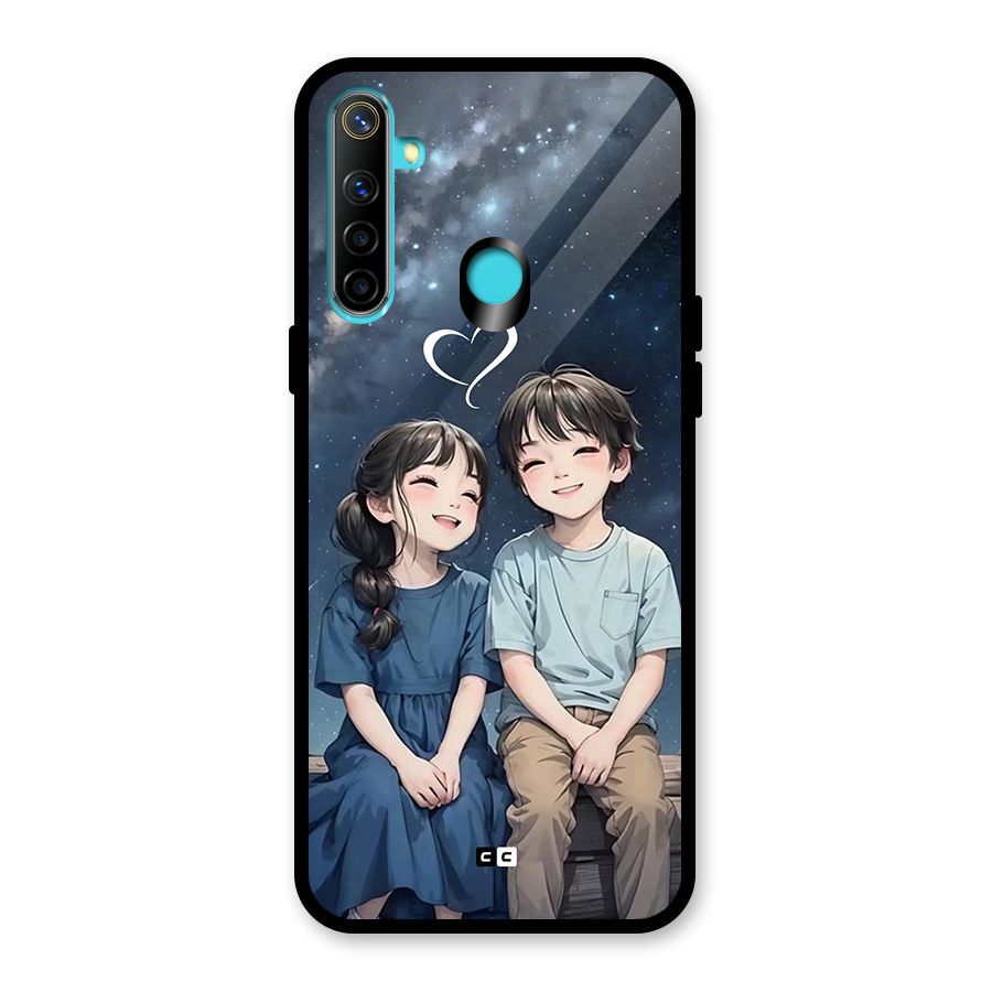 Cute Anime Teens Glass Back Case for Realme 5i