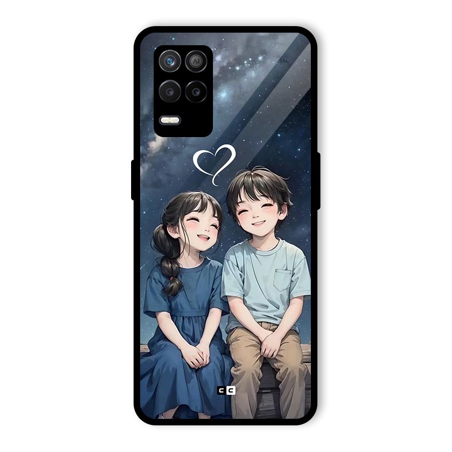 Cute Anime Teens Glass Back Case for Realme 8 5G