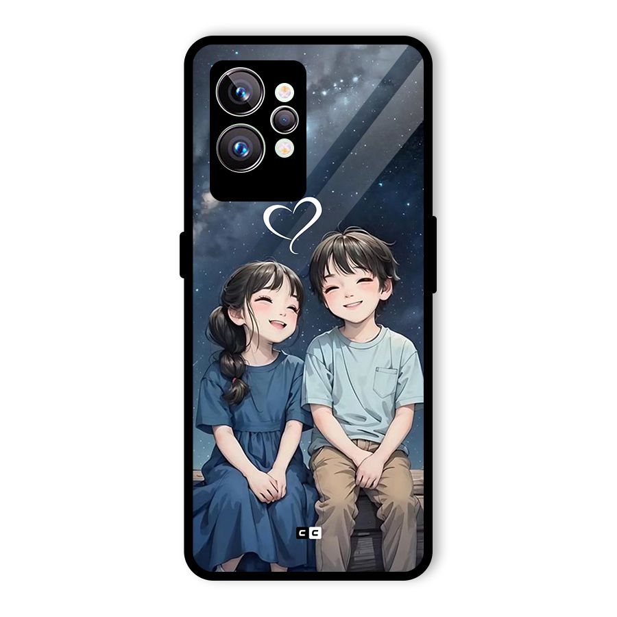 Cute Anime Teens Glass Back Case for Realme GT2 Pro