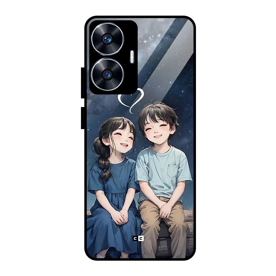 Cute Anime Teens Glass Back Case for Realme Narzo N55