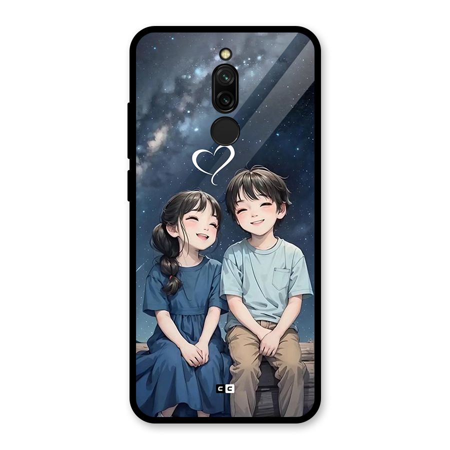 Cute Anime Teens Glass Back Case for Redmi 8