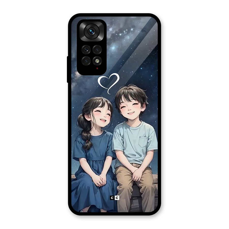 Cute Anime Teens Glass Back Case for Redmi Note 11S