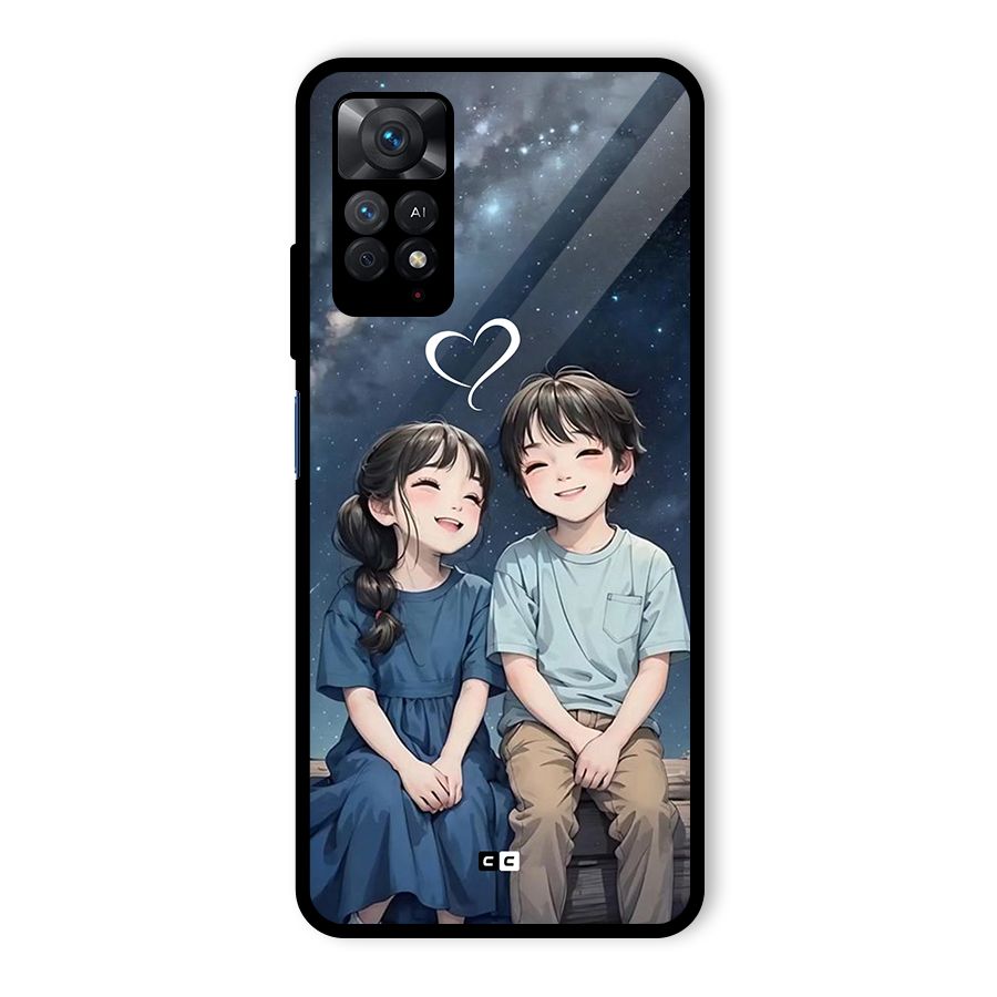 Cute Anime Teens Glass Back Case for Redmi Note 11 Pro