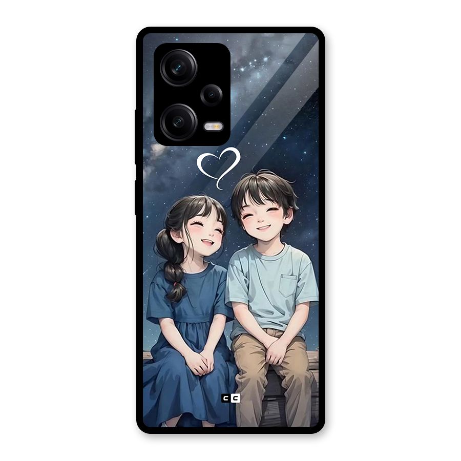 Cute Anime Teens Glass Back Case for Redmi Note 12 Pro