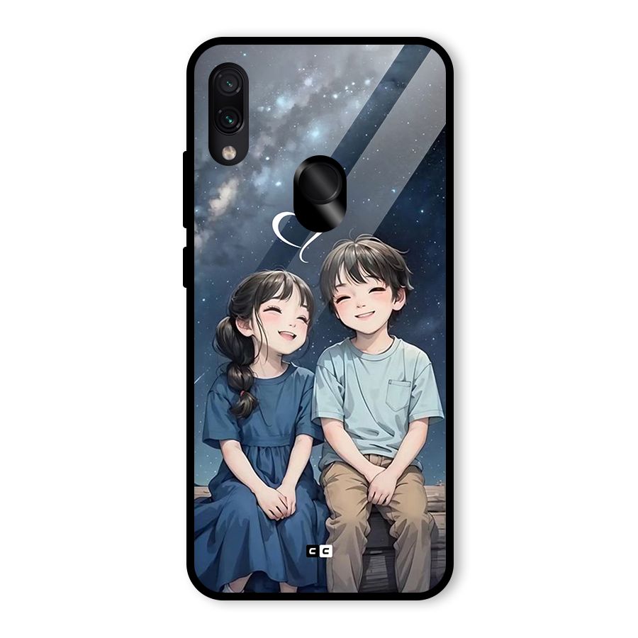 Cute Anime Teens Glass Back Case for Redmi Note 7 Pro