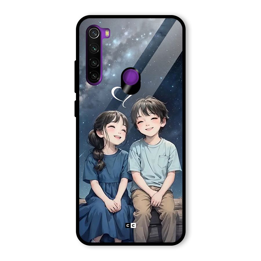Cute Anime Teens Glass Back Case for Redmi Note 8