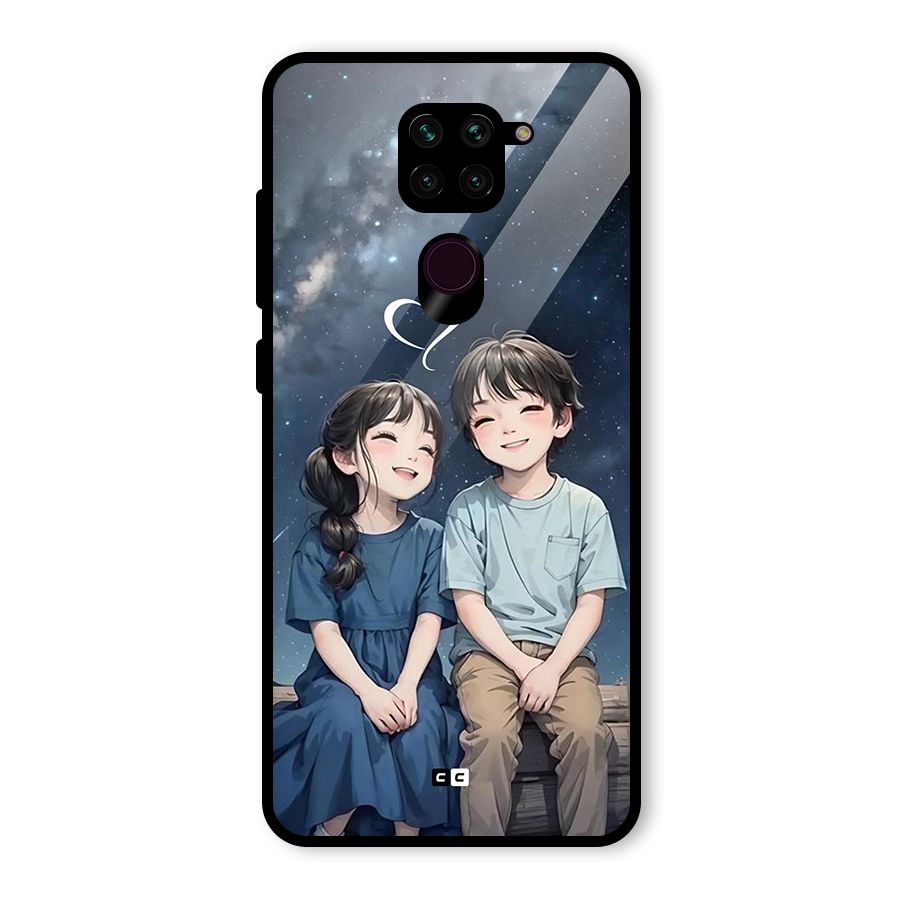 Cute Anime Teens Glass Back Case for Redmi Note 9