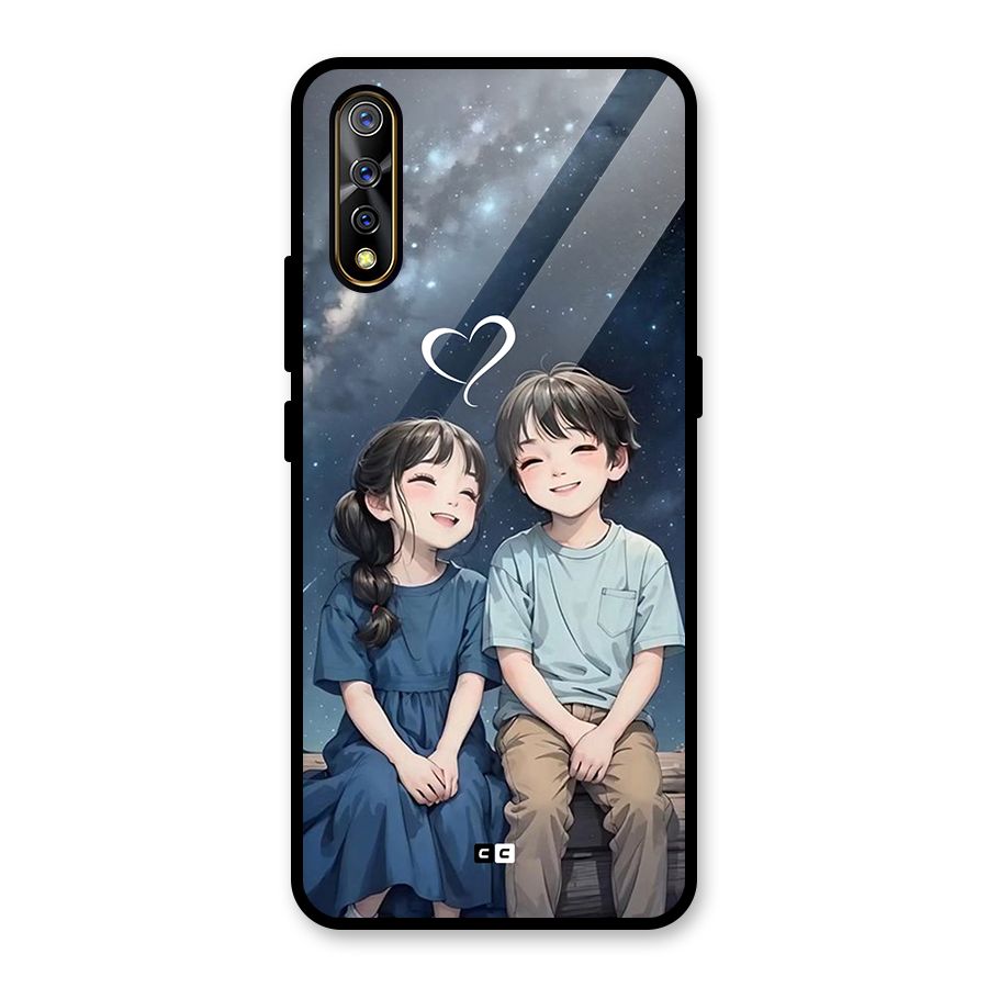 Cute Anime Teens Glass Back Case for Vivo S1