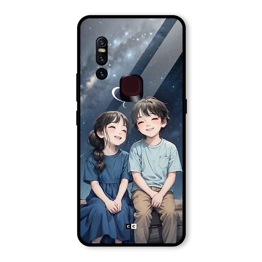 Cute Anime Teens Glass Back Case for Vivo V15