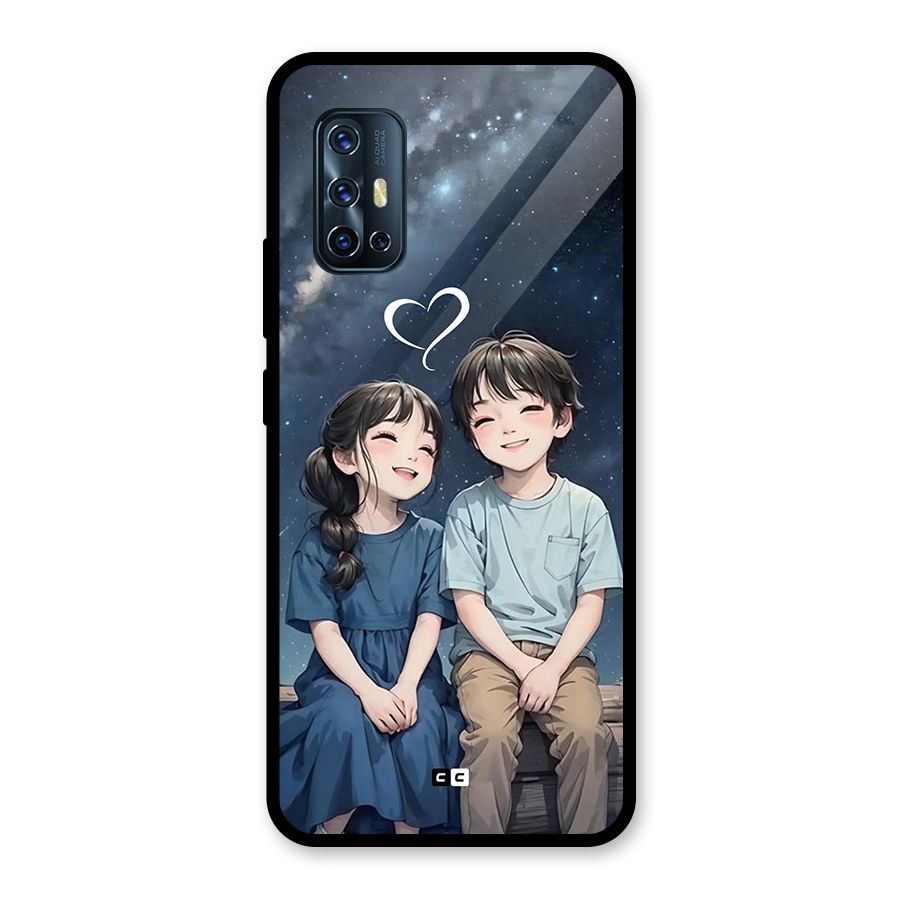 Cute Anime Teens Glass Back Case for Vivo V17