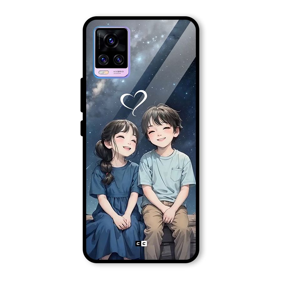 Cute Anime Teens Glass Back Case for Vivo V20 Pro