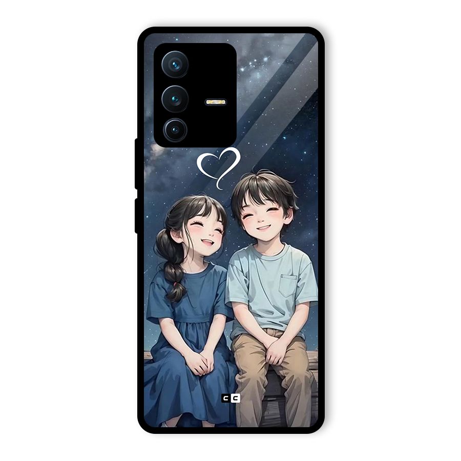 Cute Anime Teens Glass Back Case for Vivo V23 Pro