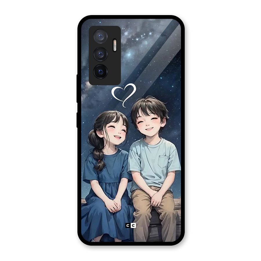 Cute Anime Teens Glass Back Case for Vivo V23e