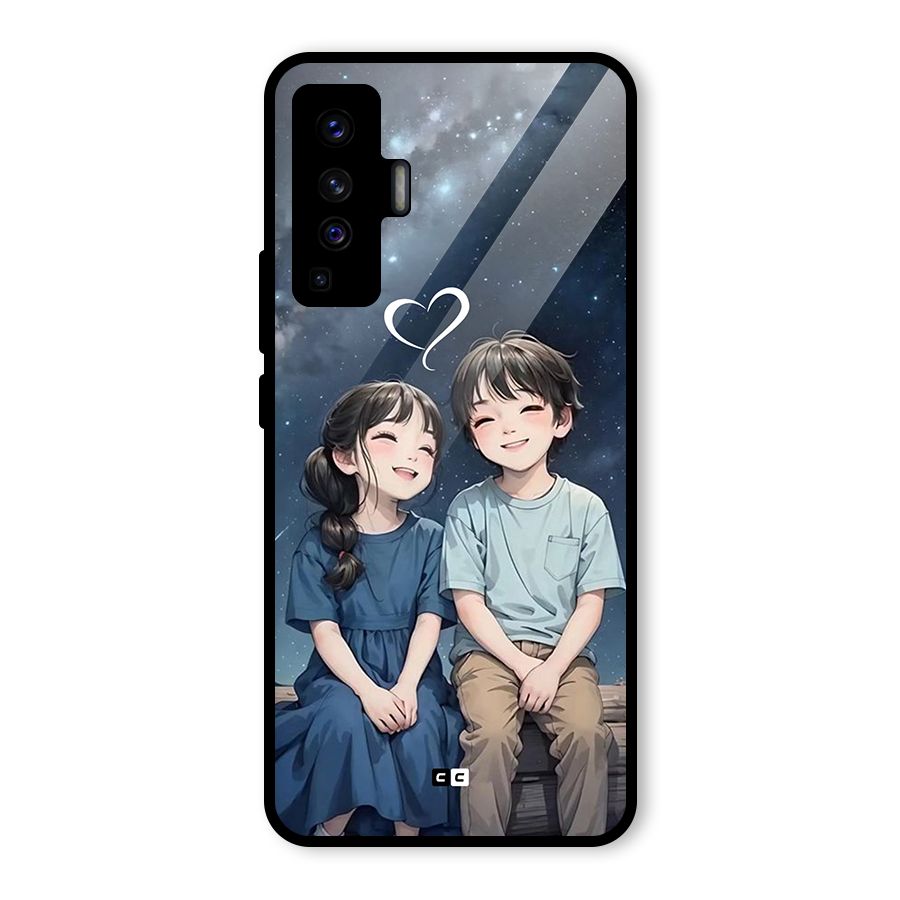 Cute Anime Teens Glass Back Case for Vivo X50