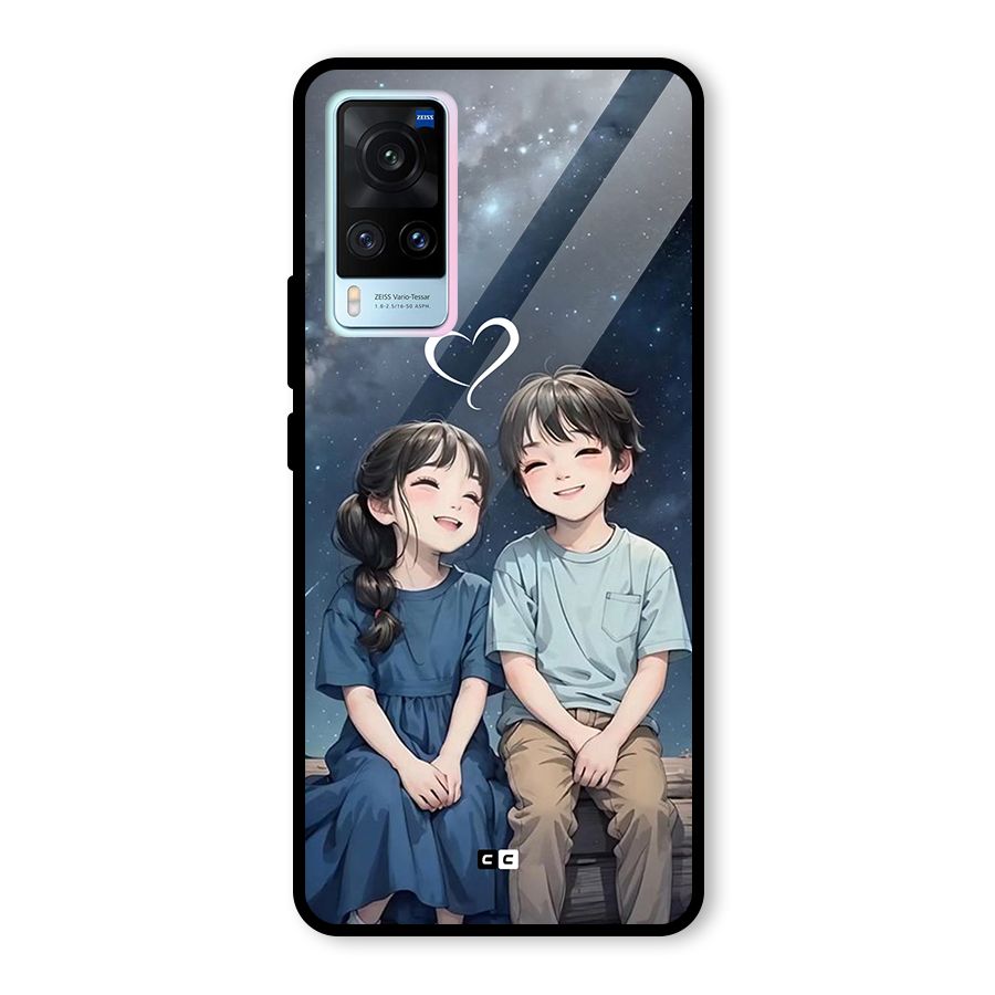 Cute Anime Teens Glass Back Case for Vivo X60