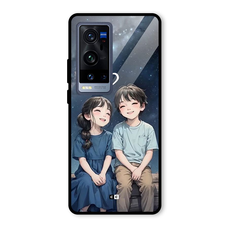Cute Anime Teens Glass Back Case for Vivo X60 Pro Plus