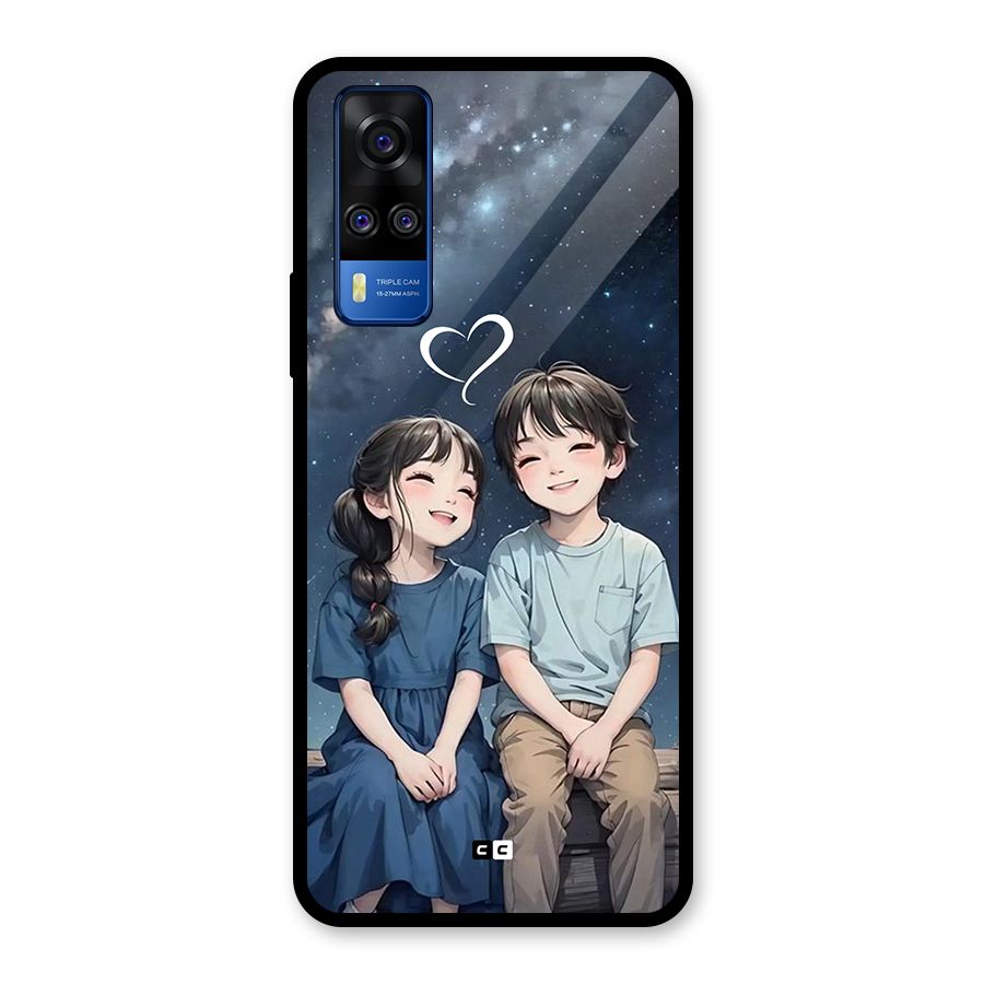 Cute Anime Teens Glass Back Case for Vivo Y31