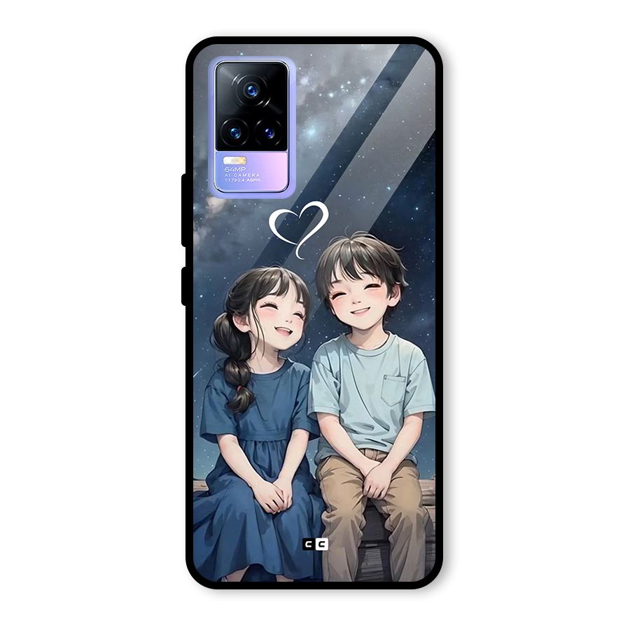 Cute Anime Teens Glass Back Case for Vivo Y73