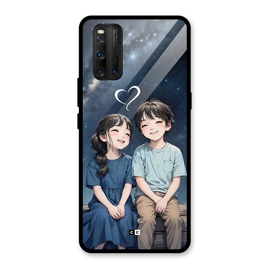 Cute Anime Teens Glass Back Case for Vivo iQOO 3