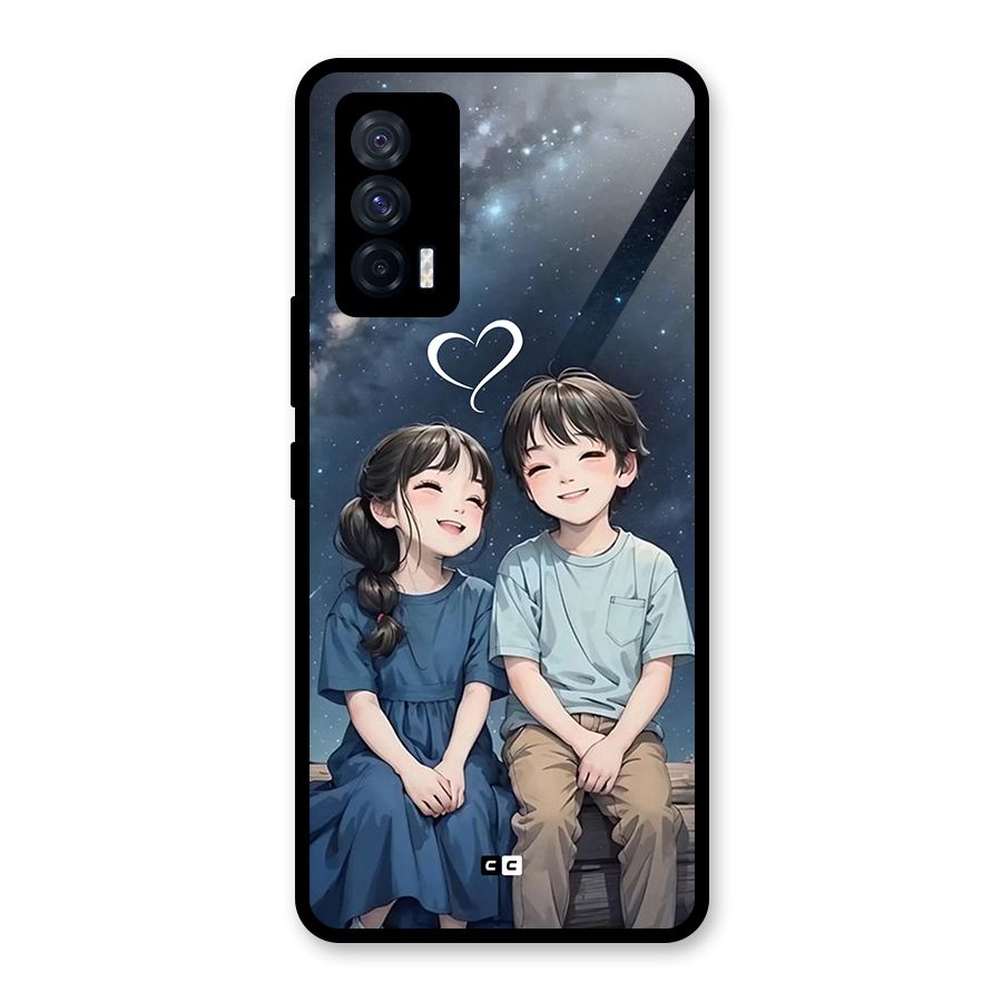 Cute Anime Teens Glass Back Case for Vivo iQOO 7 5G