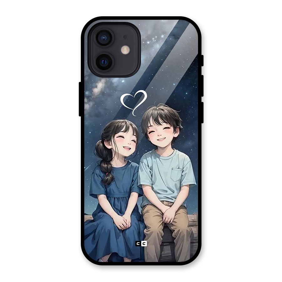 Cute Anime Teens Glass Back Case for iPhone 12