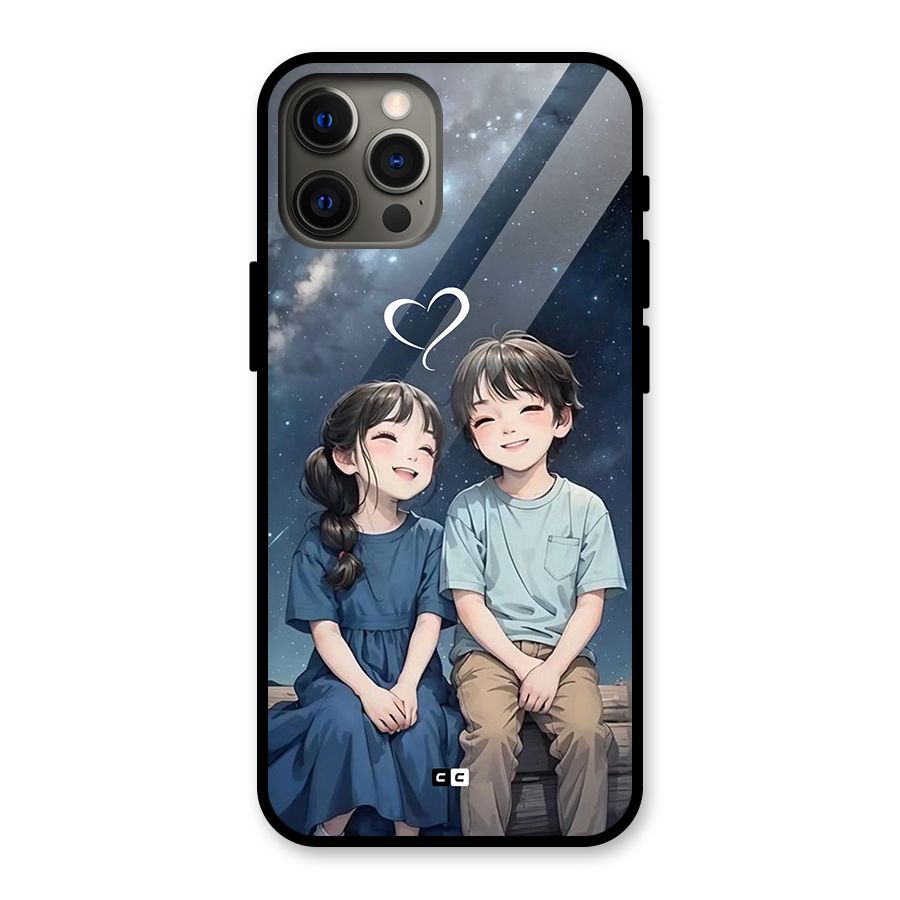Cute Anime Teens Glass Back Case for iPhone 12 Pro Max