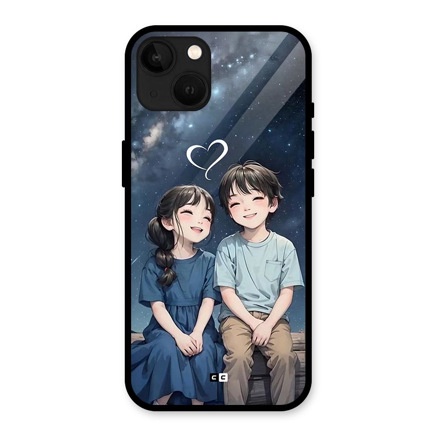 Cute Anime Teens Glass Back Case for iPhone 13