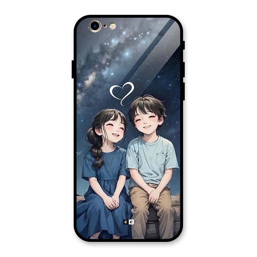 Cute Anime Teens Glass Back Case for iPhone 6 6S