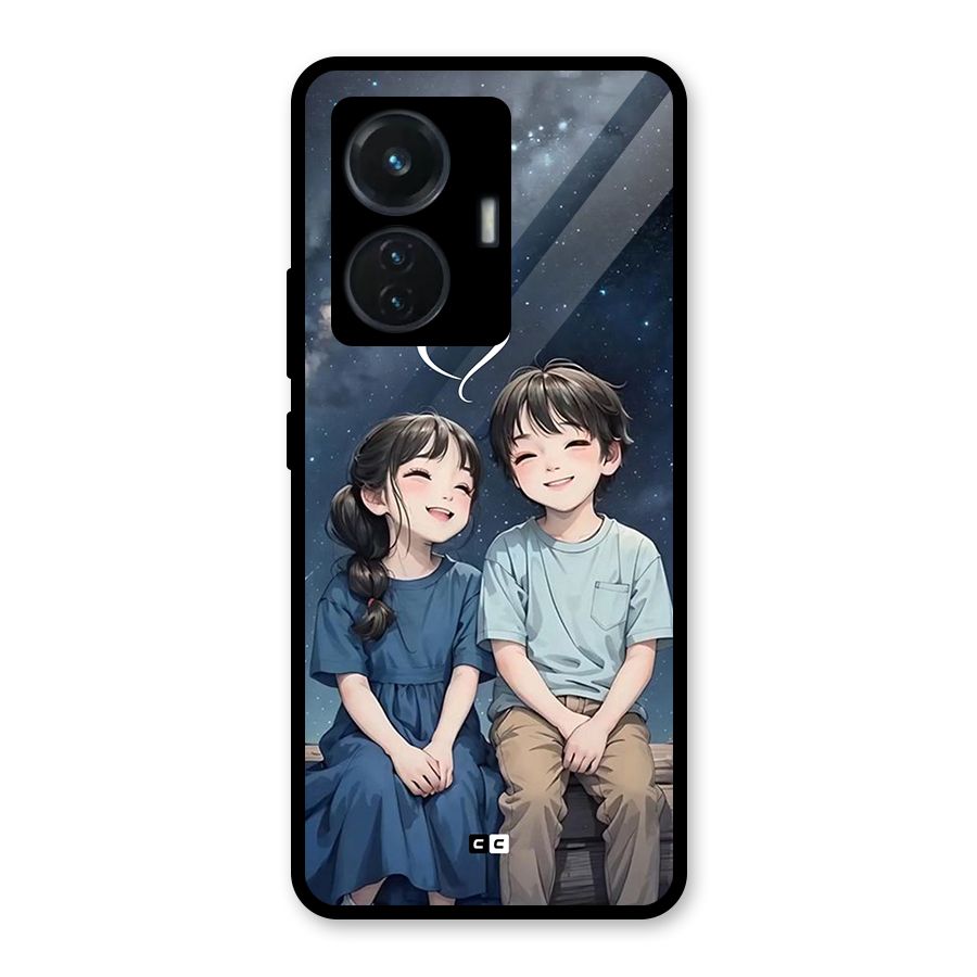 Cute Anime Teens Glass Back Case for iQOO Z6 44W