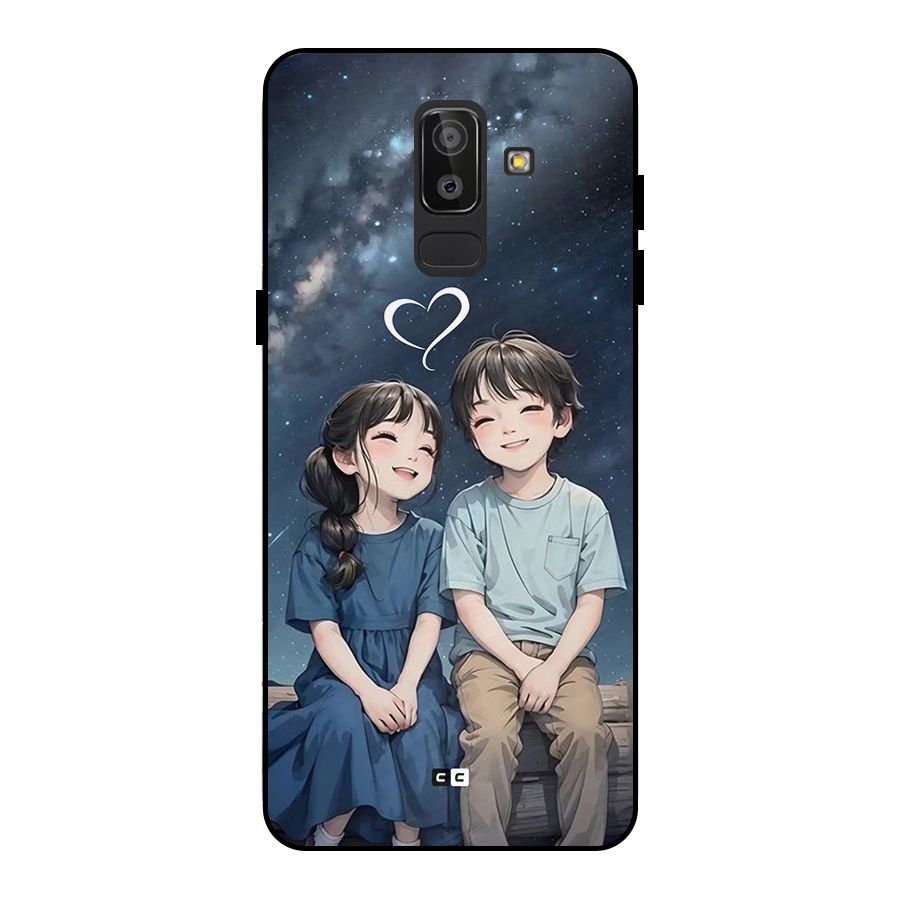 Cute Anime Teens Metal Back Case for Galaxy J8