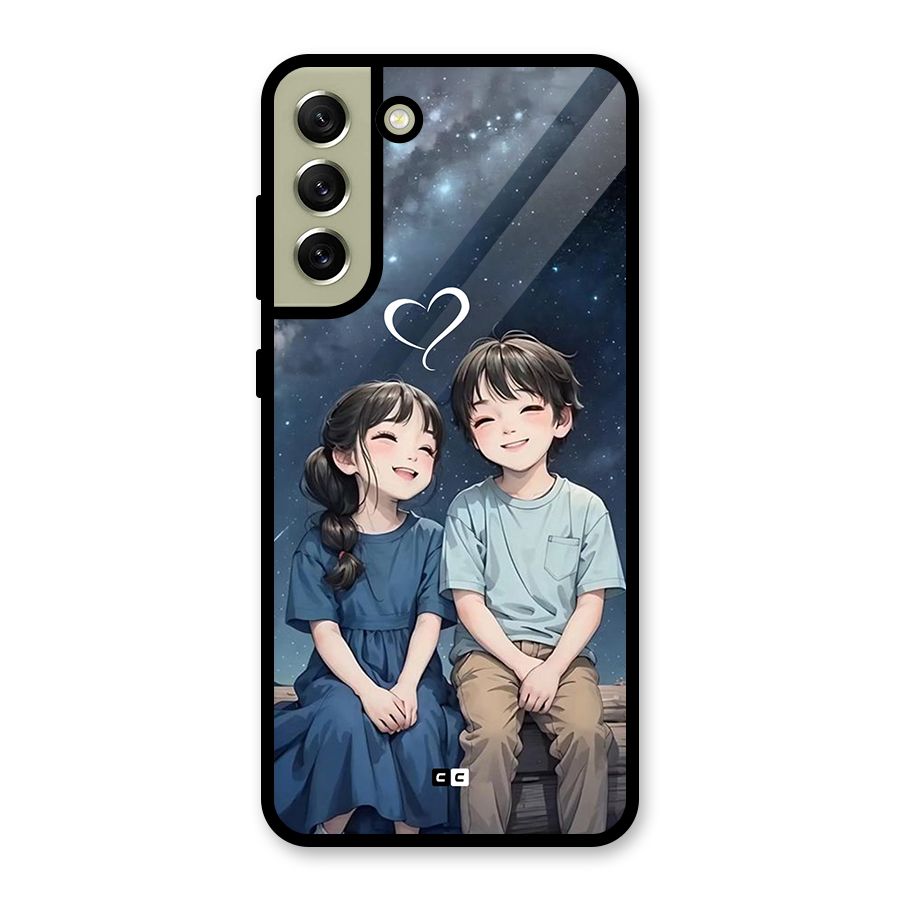 Cute Anime Teens Metal Back Case for Galaxy S21 FE 5G (2023)