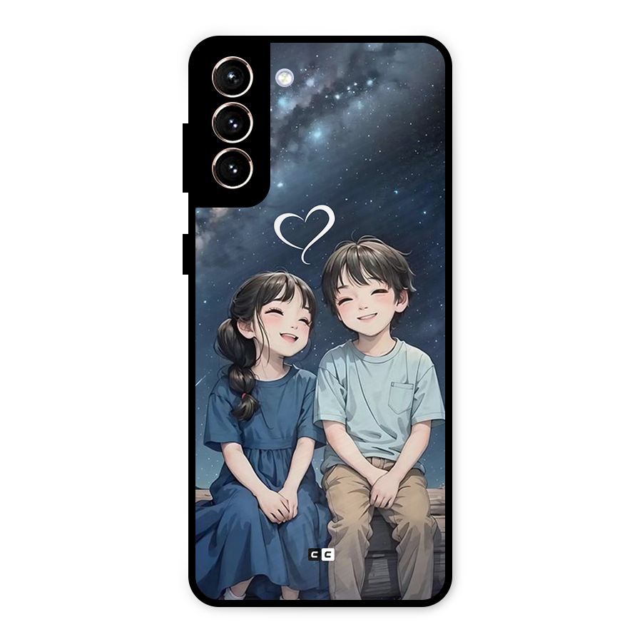Cute Anime Teens Metal Back Case for Galaxy S21 Plus