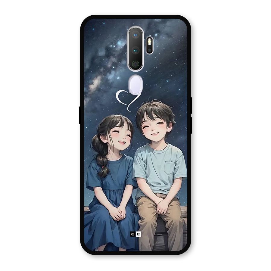 Cute Anime Teens Metal Back Case for Oppo A5 (2020)